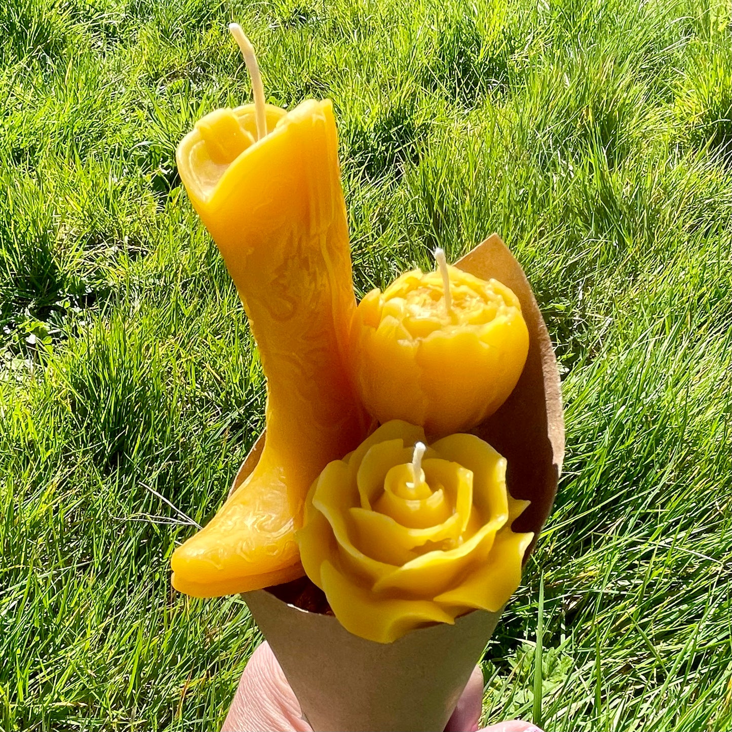Cowboy Boot Beeswax Candle