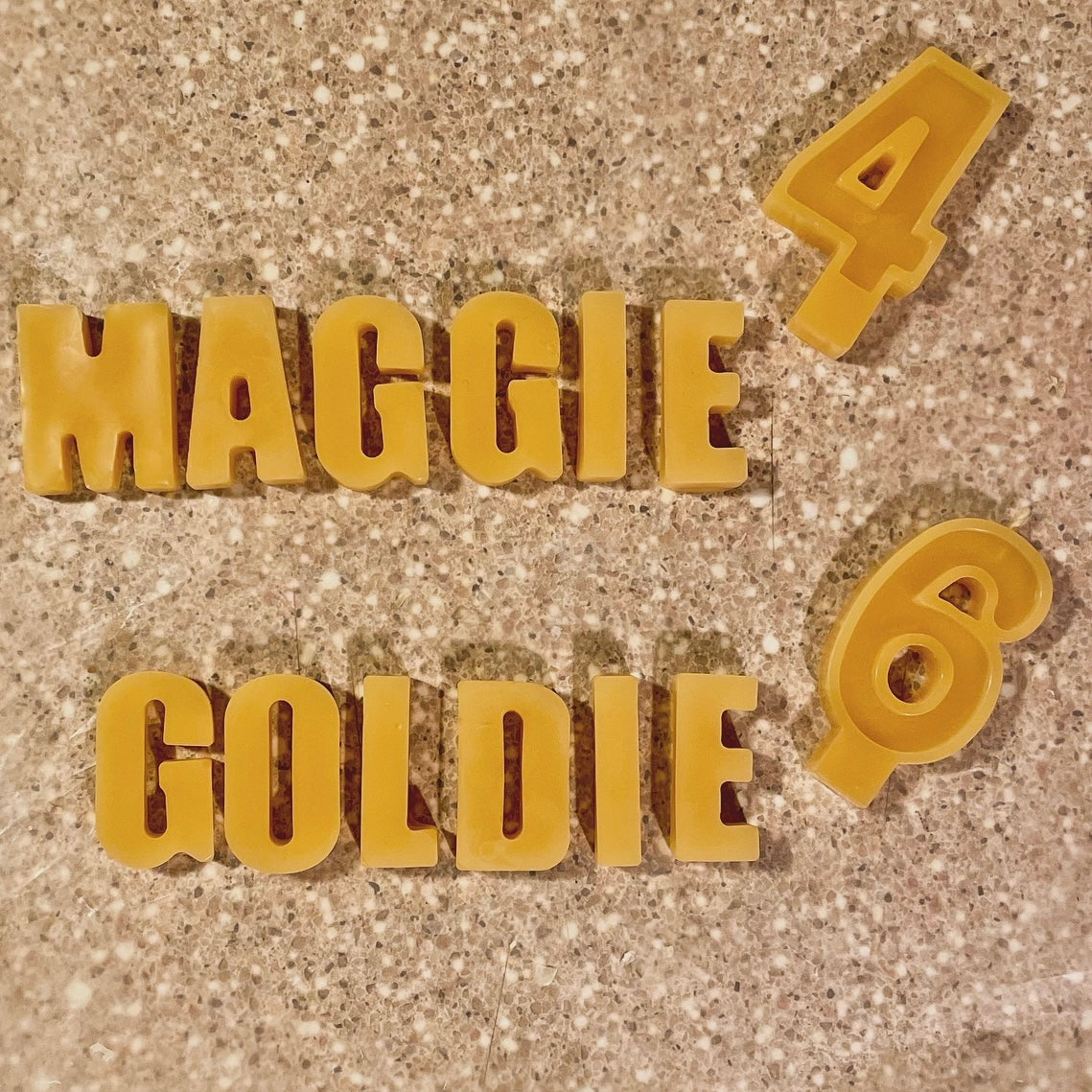 Beeswax Letter Cake Topper