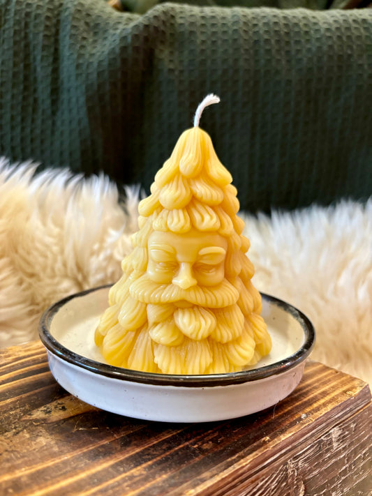 Santa Tree Beeswax Candle