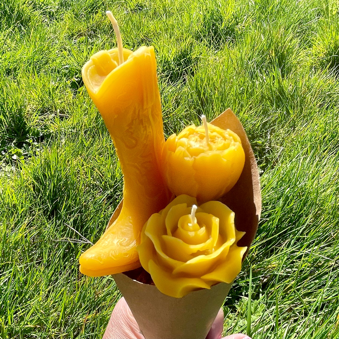 Cowboy Boot Beeswax Candle