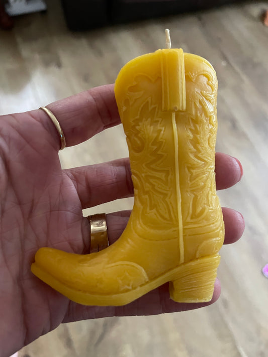 Cowboy Boot Beeswax Candle